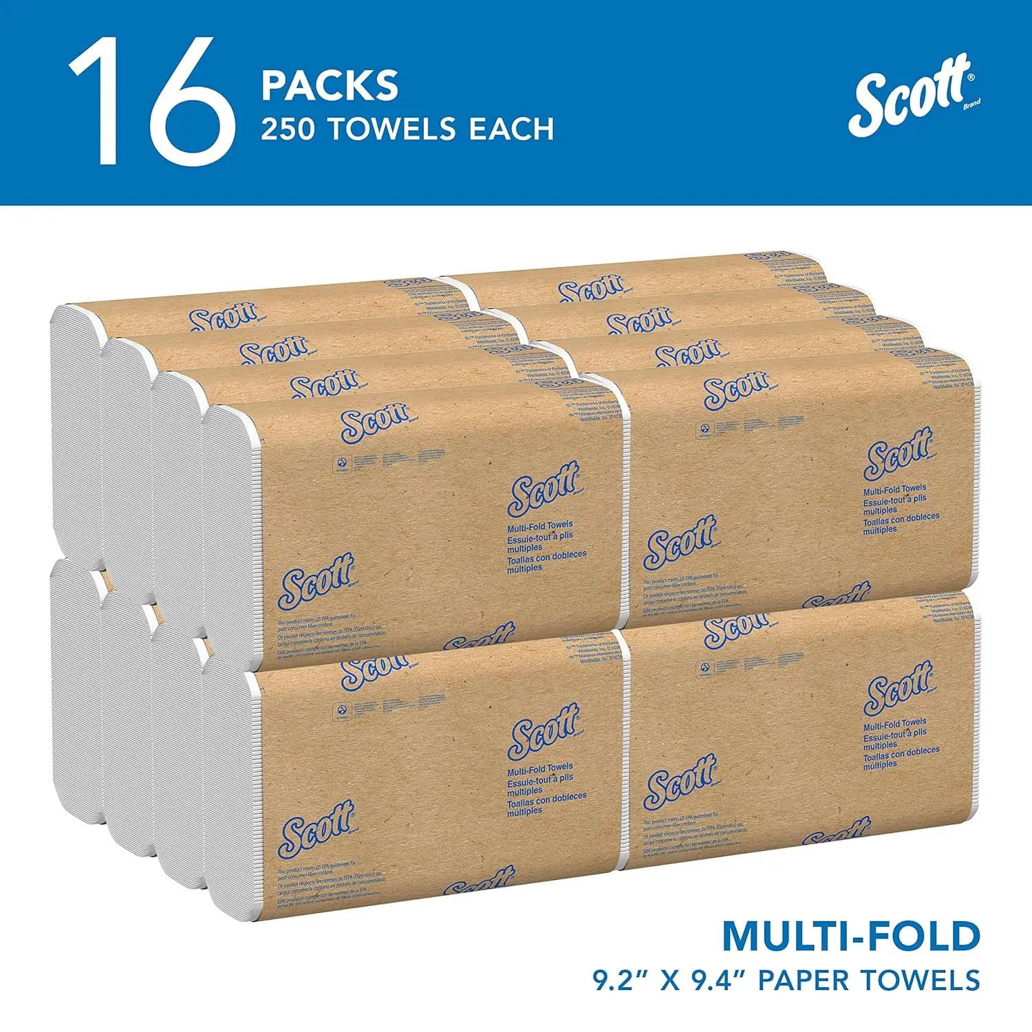 Scott® Multifold Paper Towels (01840), with Absorbency Pockets™, 9.2