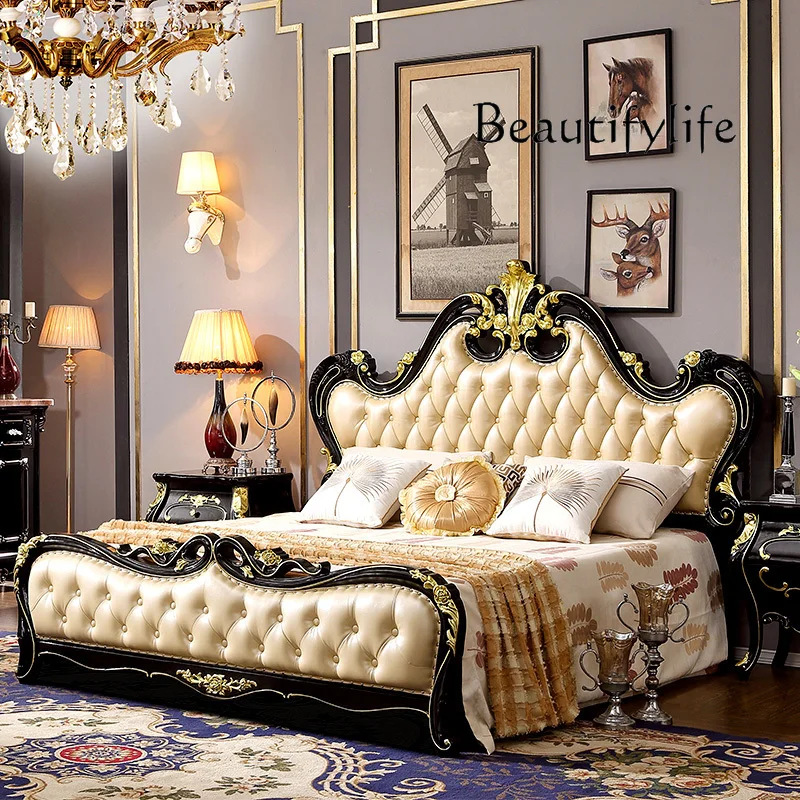 

X Designer Reading Bed Princess Confortable Master Bedroom Ltalian Style Bed High End Modern Cama De Casal Bedroom Furniture