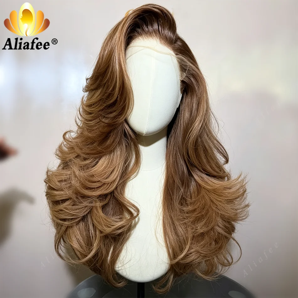 Hd Lace Drawstring Glueless Wigs 13x6 Lace Front Autumn Brown Body Wave Wig Beginner Friendly Pre Plucked Wig for Daily/Party