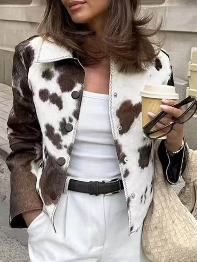 

European and American style 2025 autumn new women's retro casual temperament simple lapel long sleeve fashion jacket