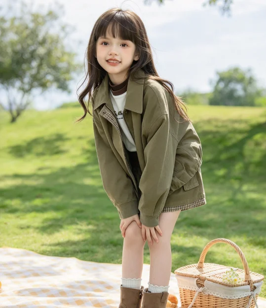 Girls Suit 2026 Autumn and Winter New Children's Clothing Korean Style Girl Baby Temperament Coat False Two Short Skirt Two Sets