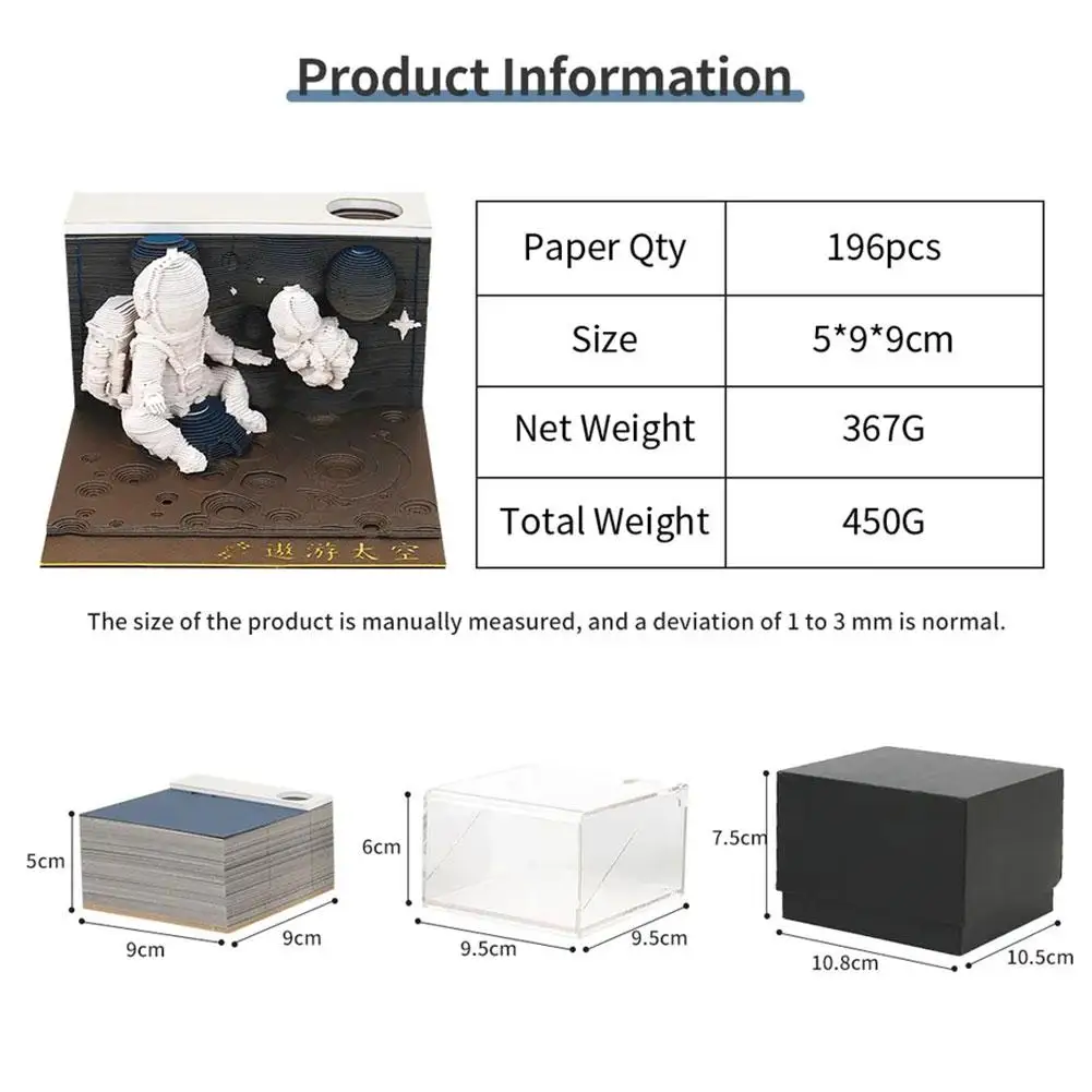 Oinvest hiroi nights-Bloc-notes 3D, image d'Interstella, sculptures en papier découpées au laser, cadeaux d'anniversaire, nouveauté pour la famille