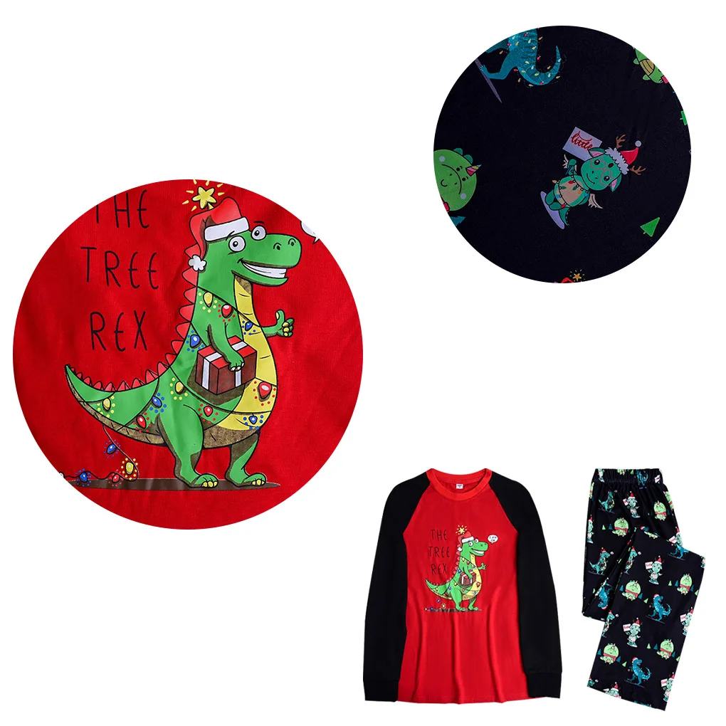 Family Pajamas Set Animal Christmas Parent-Child Clothing Printing Elastic Leisure Wear, Men, XXL