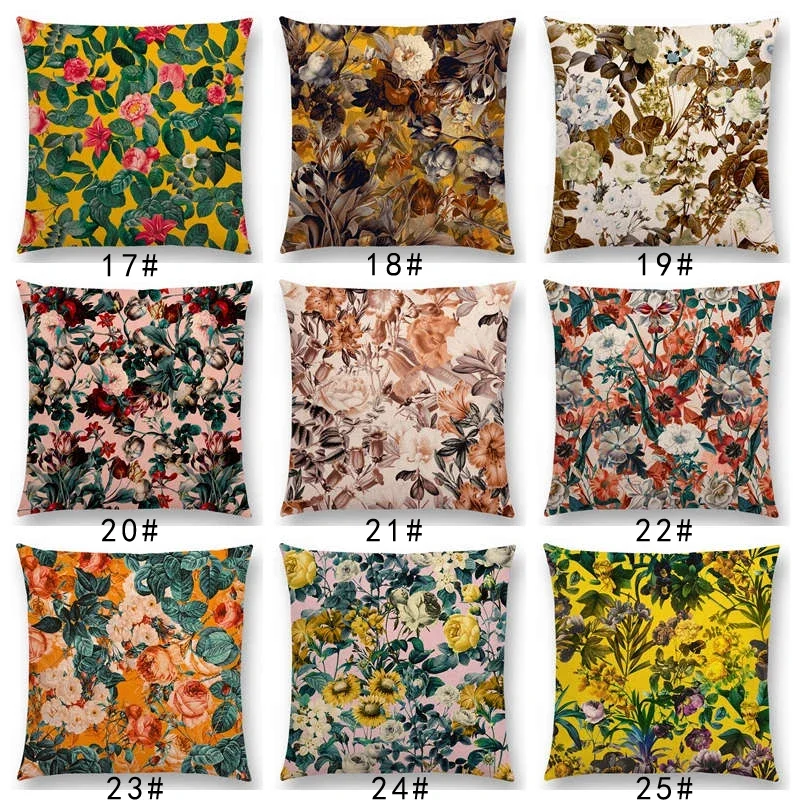غطاء وسادة على شكل زهور طبيعية من Garden Summer مع طباعة قطيفة قصيرة لتزيين أريكة غرفة المعيشة