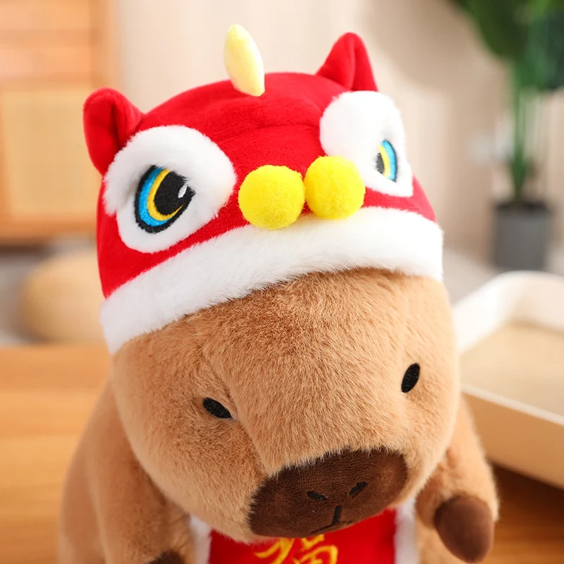 New Year Capybara Plush Doll Cute Capibara Anime Fluffty Toy Kawaii Plushie Christmas Gift Soft Stuffed Animals