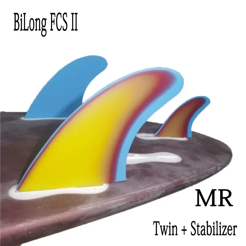 BiLong FCS II Surfboard Fins MR-X Large Twin + Stabilizer Bodyboard Performance Glass Tri Fin Set  3pcs Set Quillas Surf Fins