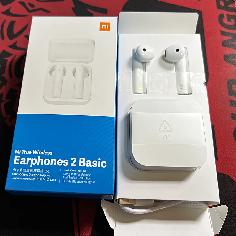 Xiaomi Mi True earphone nirkabel versi Global, earbud Bluetooth 2 dasar, headphone bisnis, Headset musik kontrol sentuh