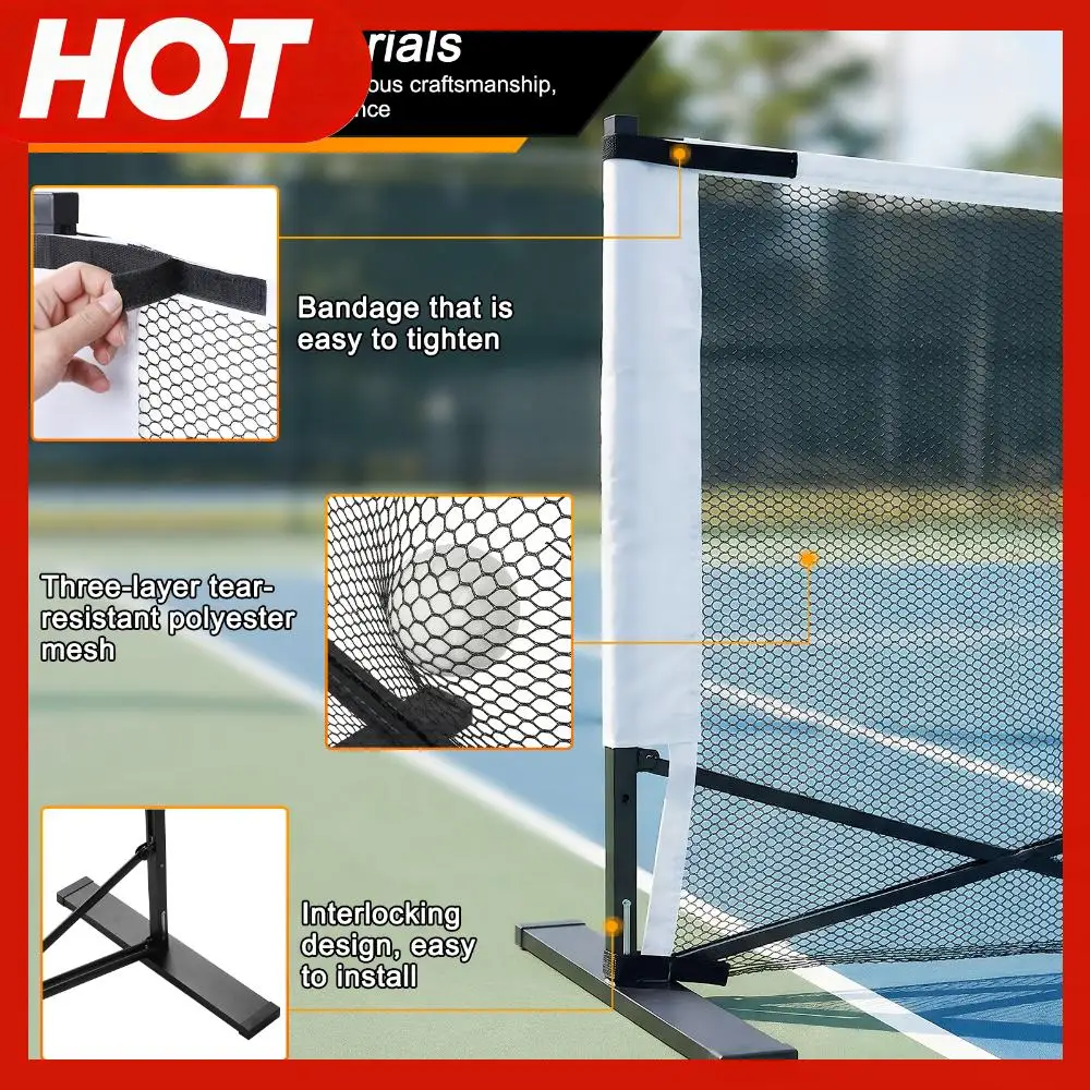 

Портативная сетка для пиклбола с колесами, алюминиевая, 22 фута, для дворов, подъездных путей и гаражей