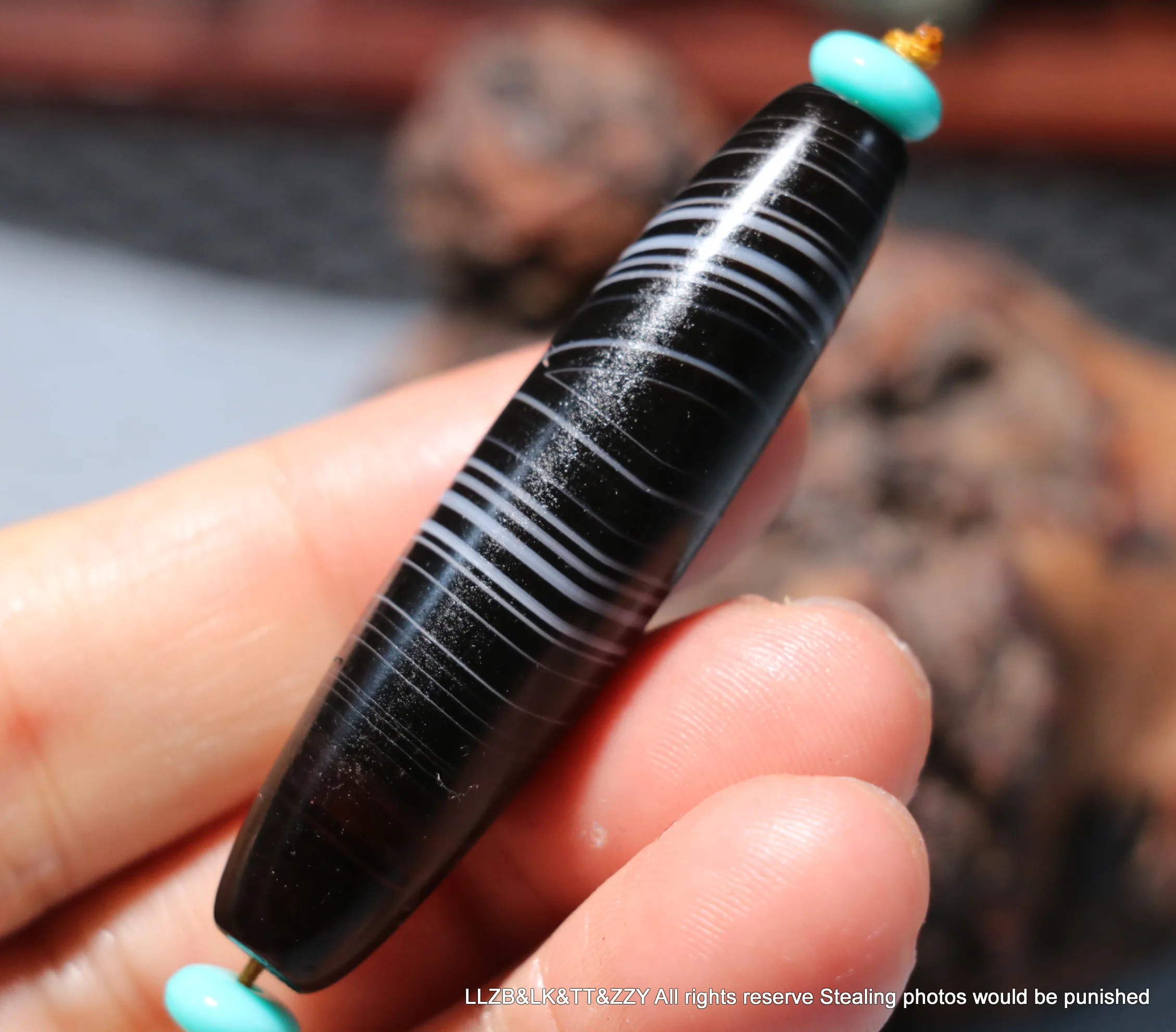 

Magic Power Energy Tibetan Old Agate Silkworm Lines Rich Symbol dZi Bead Amulet Pendant Talisman RPL230201a13