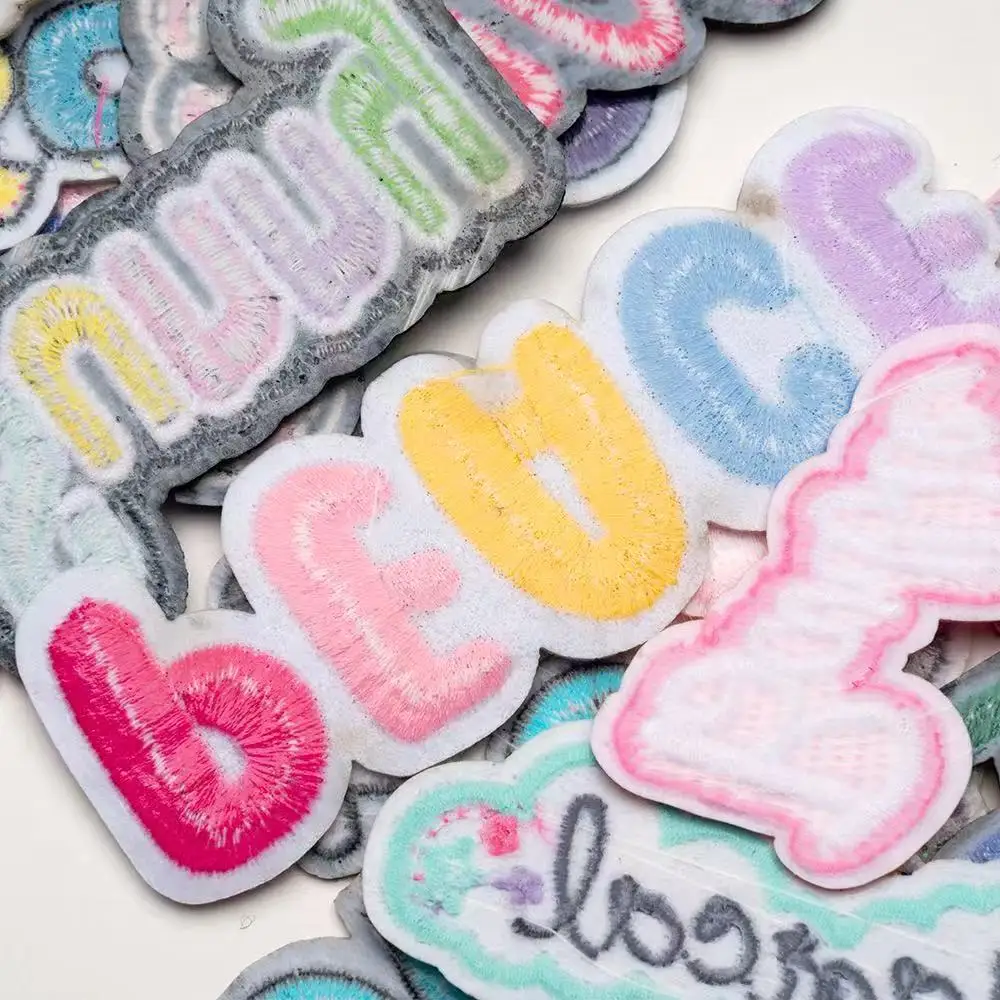 Various Words English Letter Love Cool Embroidered Funny Patches Fabric Applique Iron On For DIY Crafts Sticker Sewing Supplies - view 4