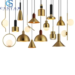 Nordic Golden Chandelier Living Room Decoration Dining Room Lamp Bedroom Bedside Lamp Led Single Head Glass Chandelier 90-260V