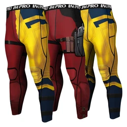 NADANBAO Men's Compression Pants Male Tights Superhero Wolverine print Running Training Sport Fitness Joggings Workout Trousers