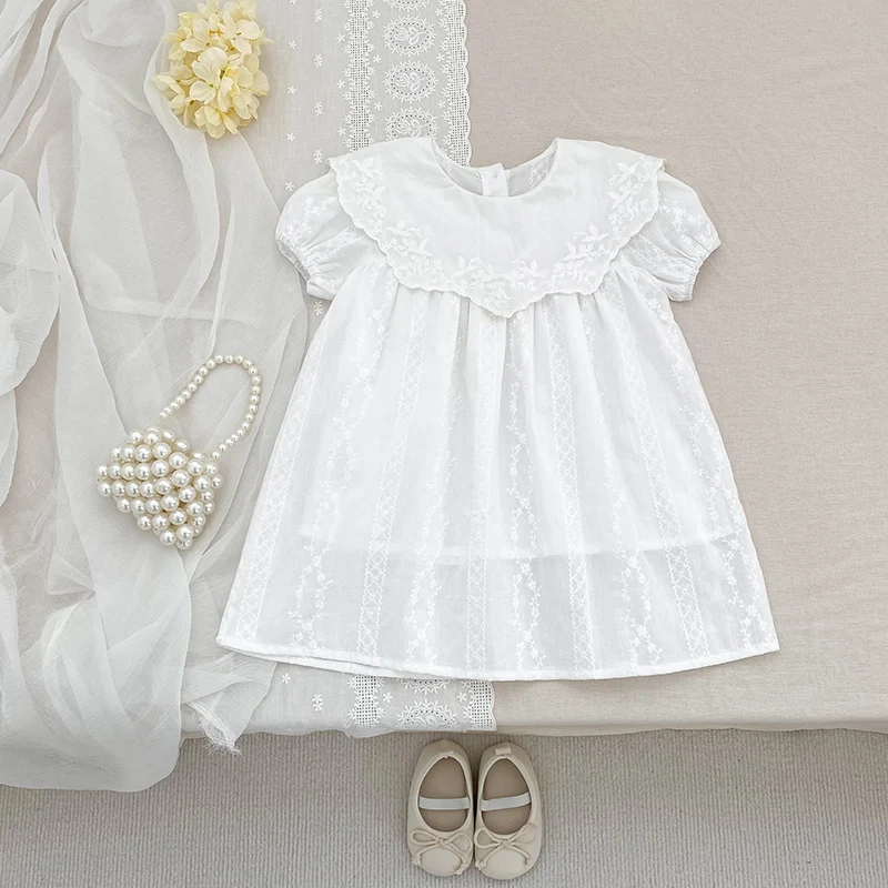 Neue Sommer Kinder Baby Mädchen Kleid Süße Stickerei Prinzessin Kleid Neue Baumwolle Kinder Baby Mädchen Kleid Kinder Kleidung Kleid Outfits
