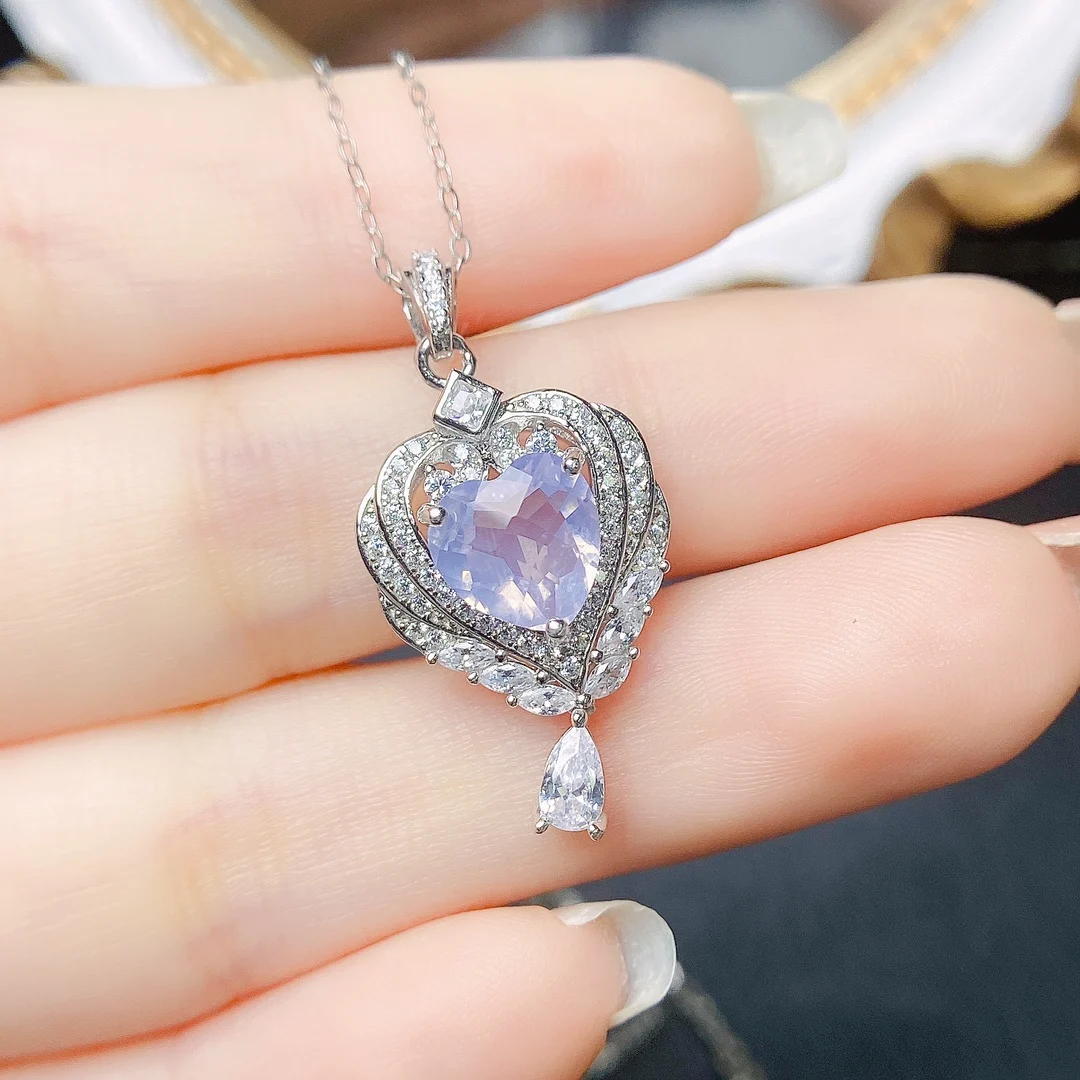 

Lavender Amethyst Pendant 925 Sterling Silver Lavender Quartz Pendant Necklace Engagement Wedding Birthday Party Gift For Women