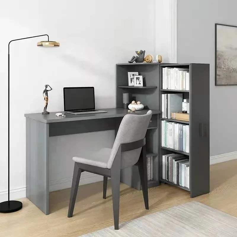 Table Room Home Modern Office Furniture Combination Simple Style 2021 Wooden Study Computer Desk With Bookshelf