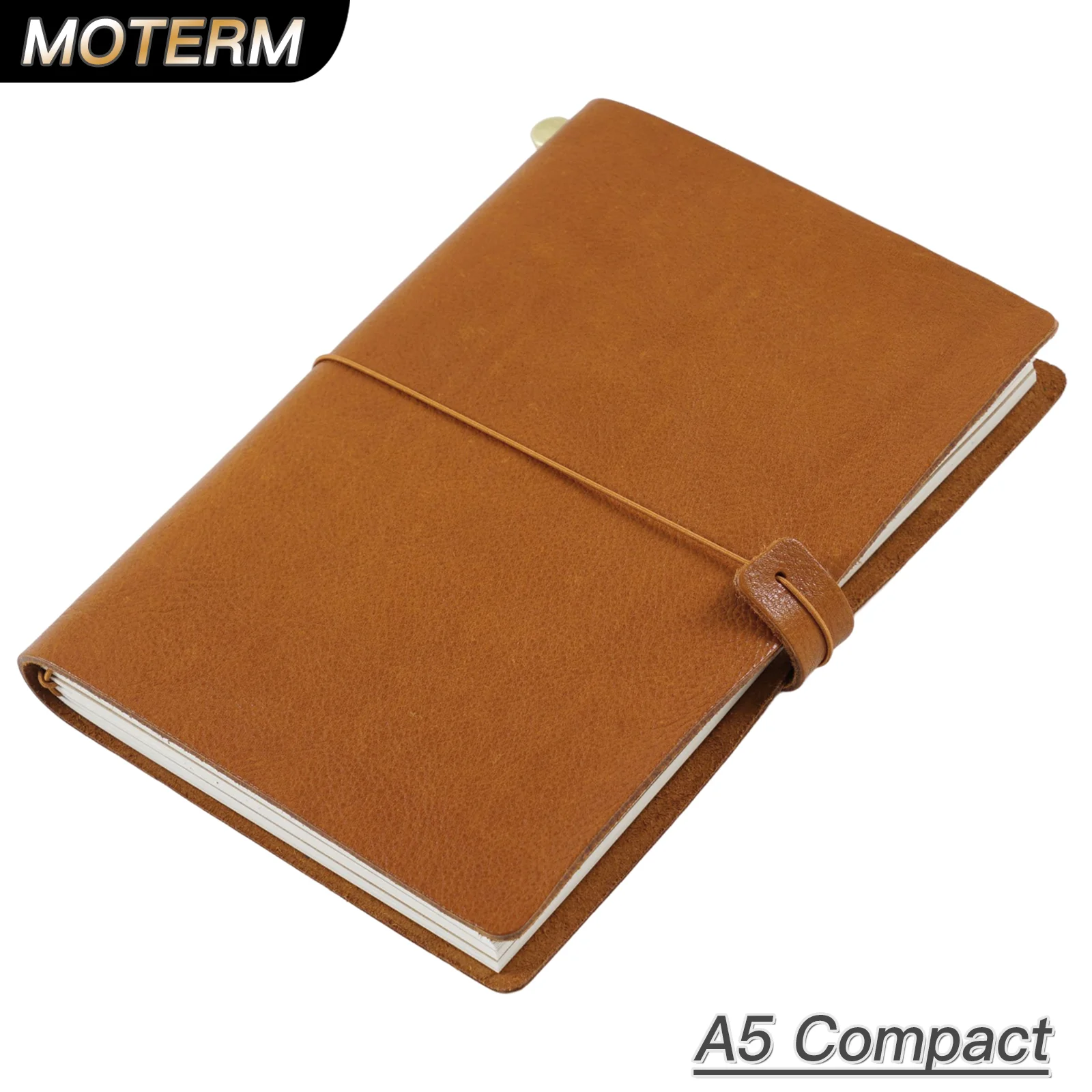 Moterm Compact Series A5 Size Traveler Notebook Full Grain Vegetable Tanned Leather Organizer Diary Sketchbook Planner