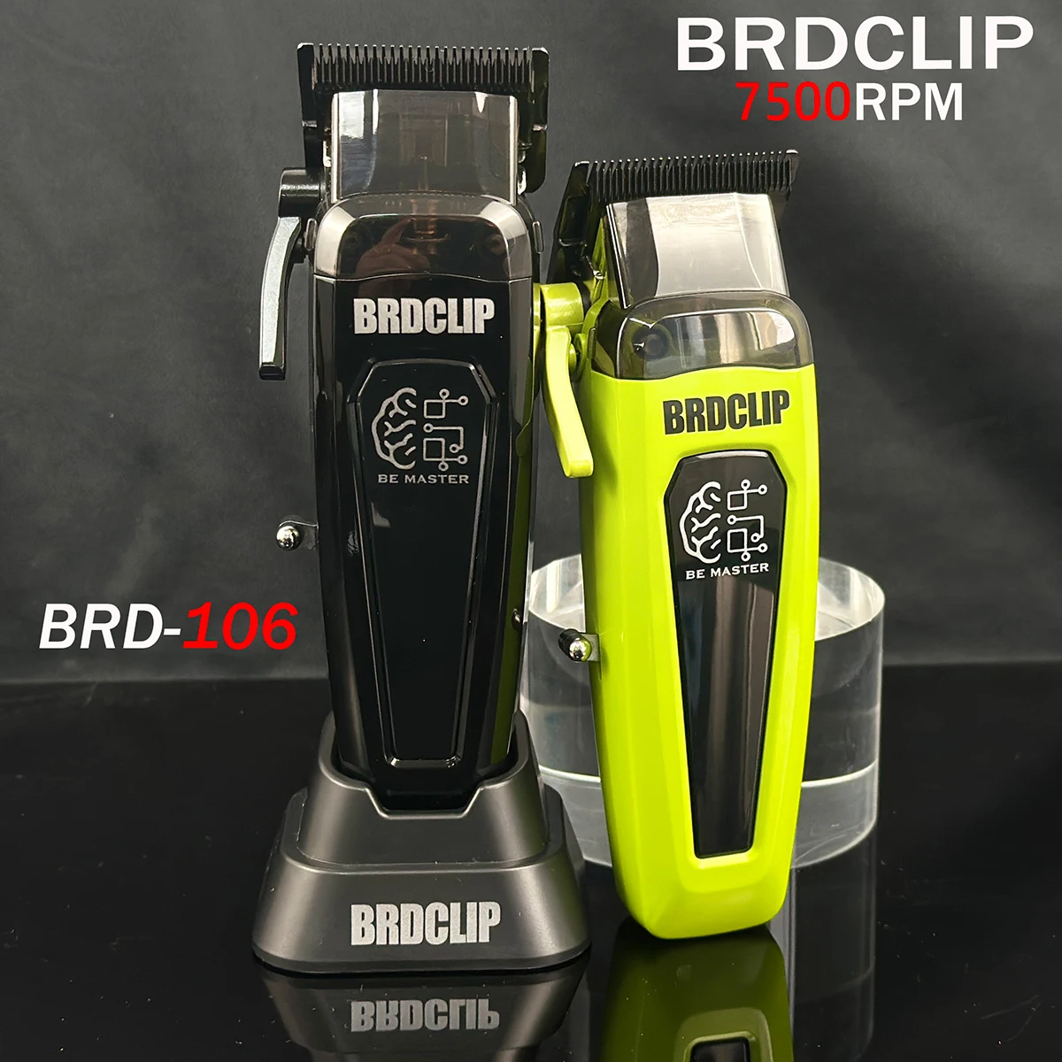 BRDCLIP BRD-106 7500RPM profesjonalna maszynka do strzyżenia włosów dla mężczyzn z podstawą ładowarki DLC maszyna do ścinania włosów maszynka do włosów