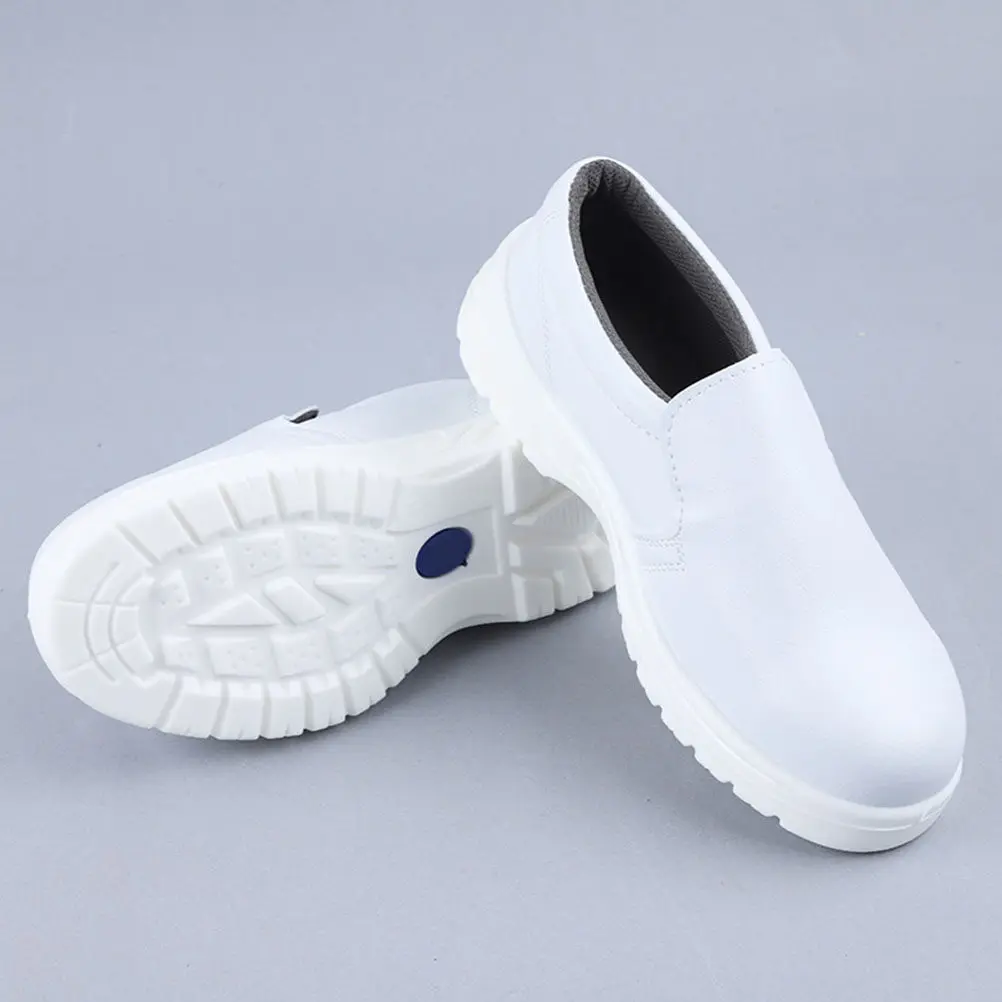

1Pair Dustproof Safety Shoes Breathable White Low Heel Comfortable Lightweight Work Shoes Waterproof Work Shoe