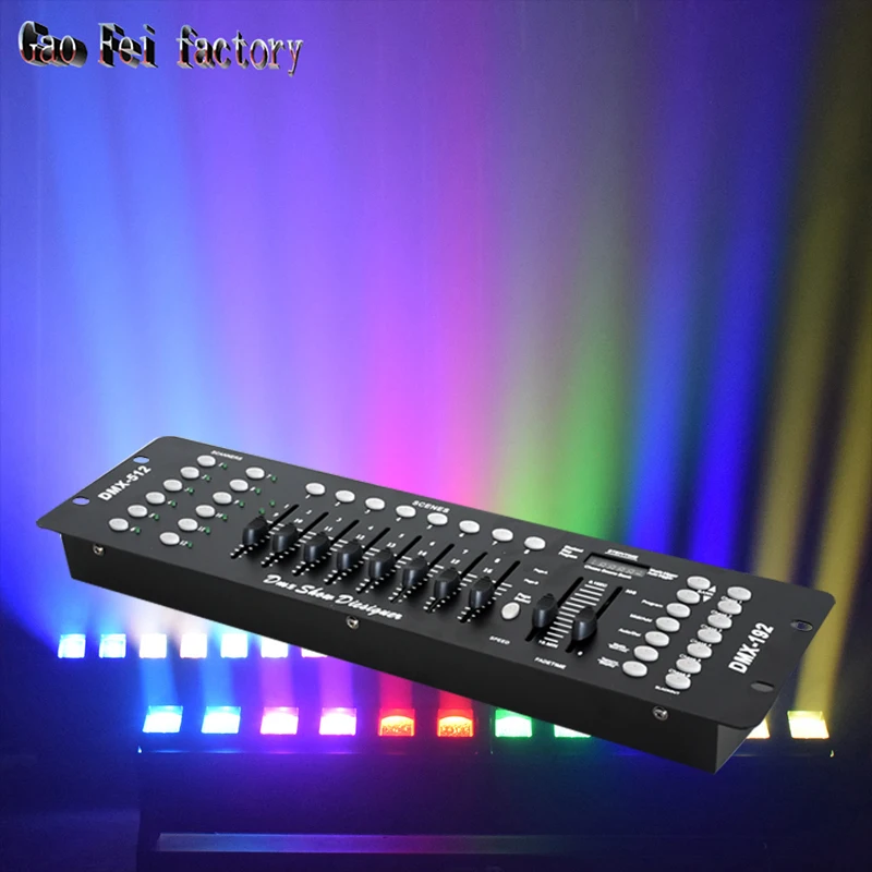 controlador dj equipamento dmx512 console iluminacao de palco para led par focos de cabeca em movimento rgbw beam wash equipment gaofei dmx192 01