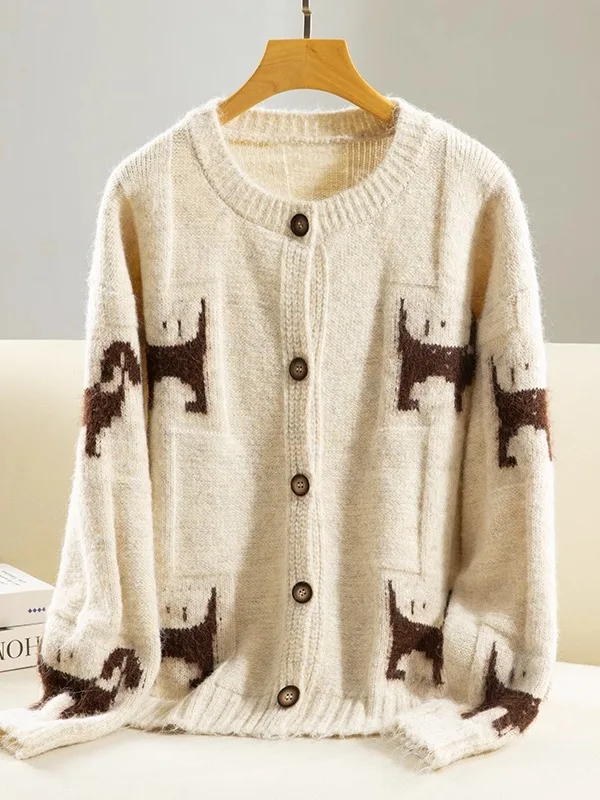 

Korean Sle Casual Faion Knitted Sweater Women's Autumn Winter Loose Warm Versatile Super Beautiful Top Trendy