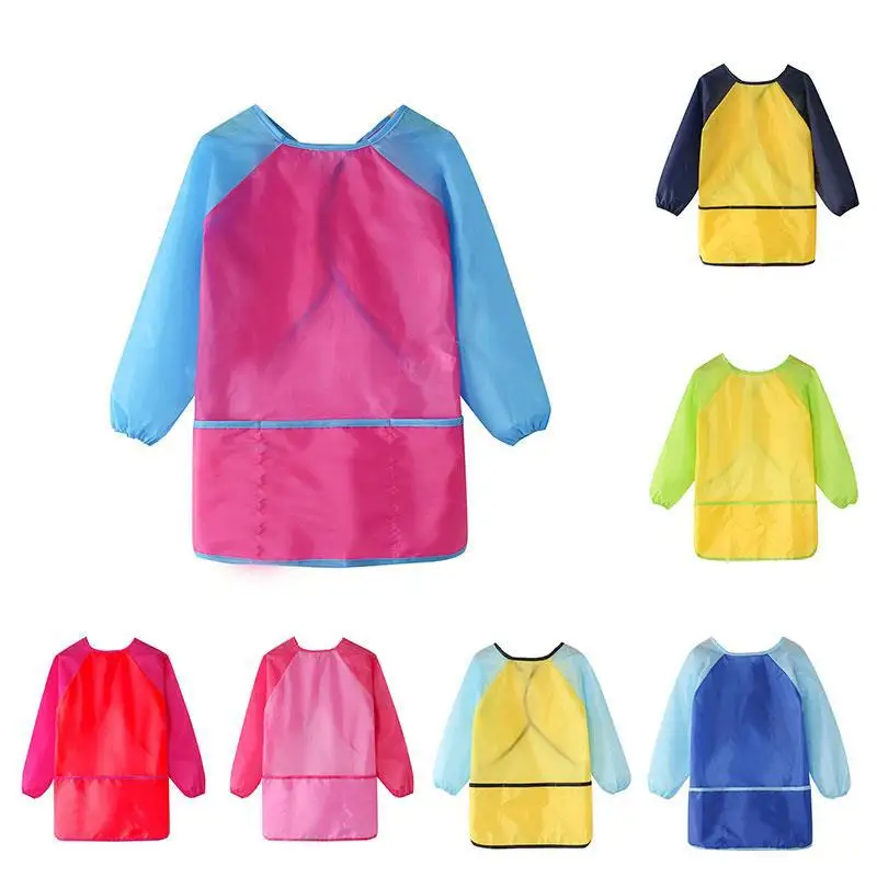 

1, детские комбинезоны с рисунком, мягкие водонепроницаемые художественные комбинезоны с длинными рукавами, нагрудники для кормления, фартук, детские аксессуары