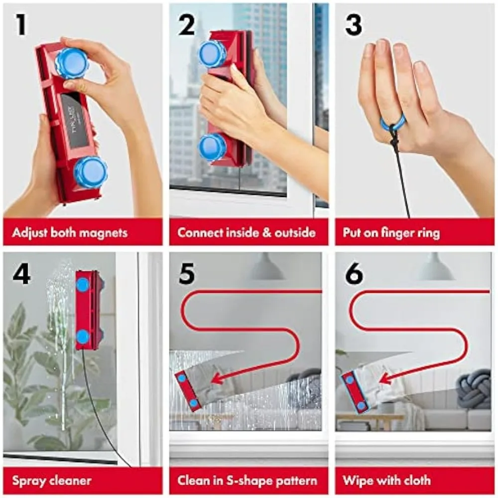 Magnetic Window Cleaner The Glider D-3 AFC Single or Double Glazed Window 0.1"-1.1" | Adjustable Magnet Force Control