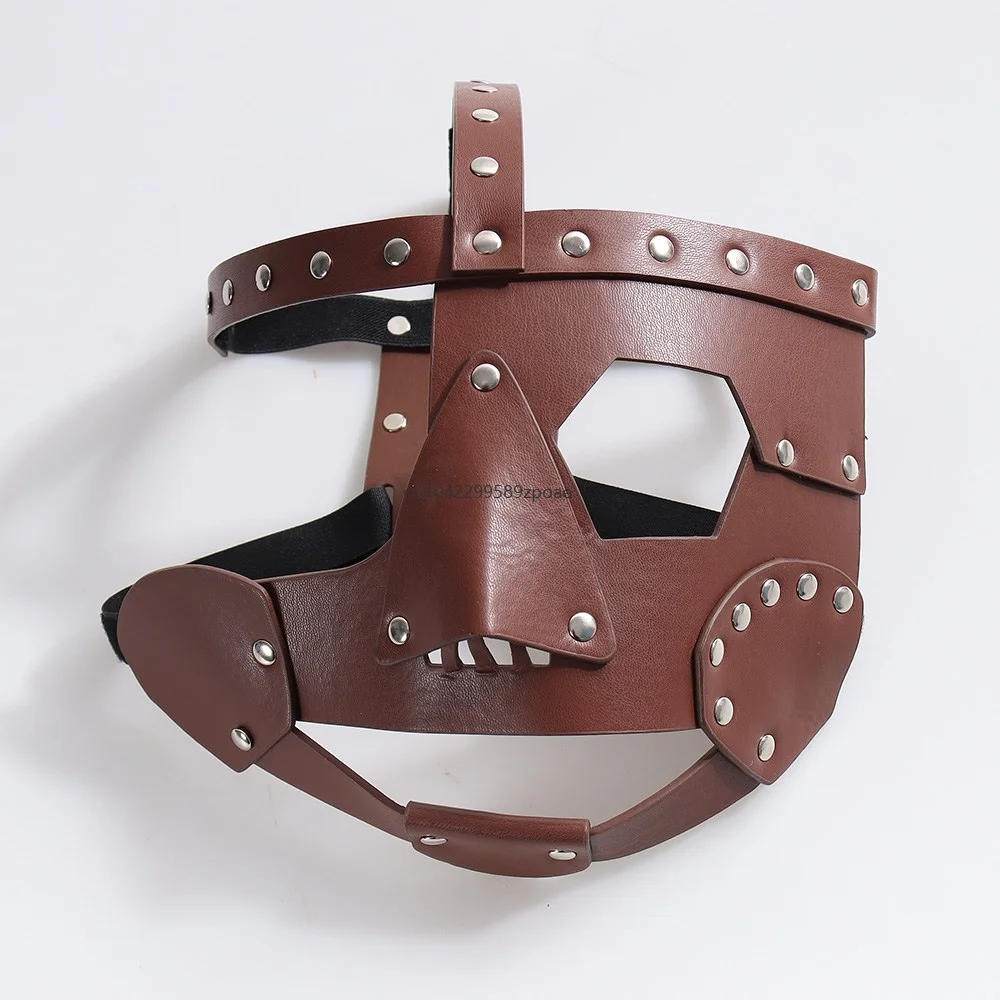 Medieval Warrior Gladiator Leather Mask Renaissance Halloween Cosplay Retro Helmet Carnival Party Cool Fashion Accessories Props view 5