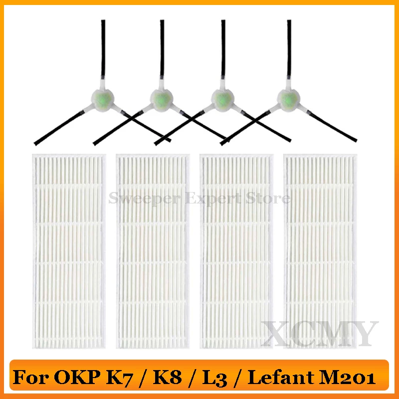 Side Brush Hepa Filter  For OKP K7 / K8 / L3 / Lefant M201 / T800 / U180 / M501-B / F1 / T700 / M520 / M571 / M301 Accessories