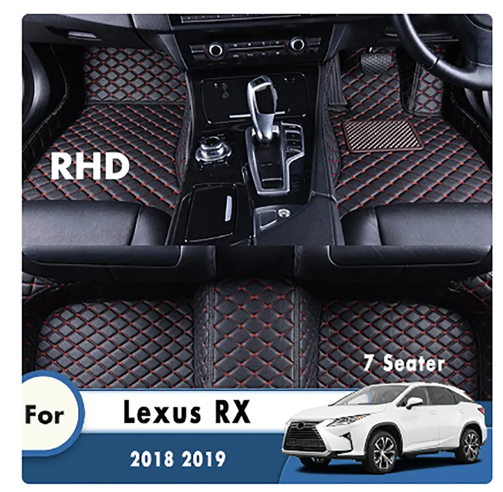 

Для Lexus RX 2022 2021 2020 2019 2018 2017 (7 местный) Автомобильные интерьерные аксессуары коврики с ножной педалью RHD пользовательские автомобильные коврики