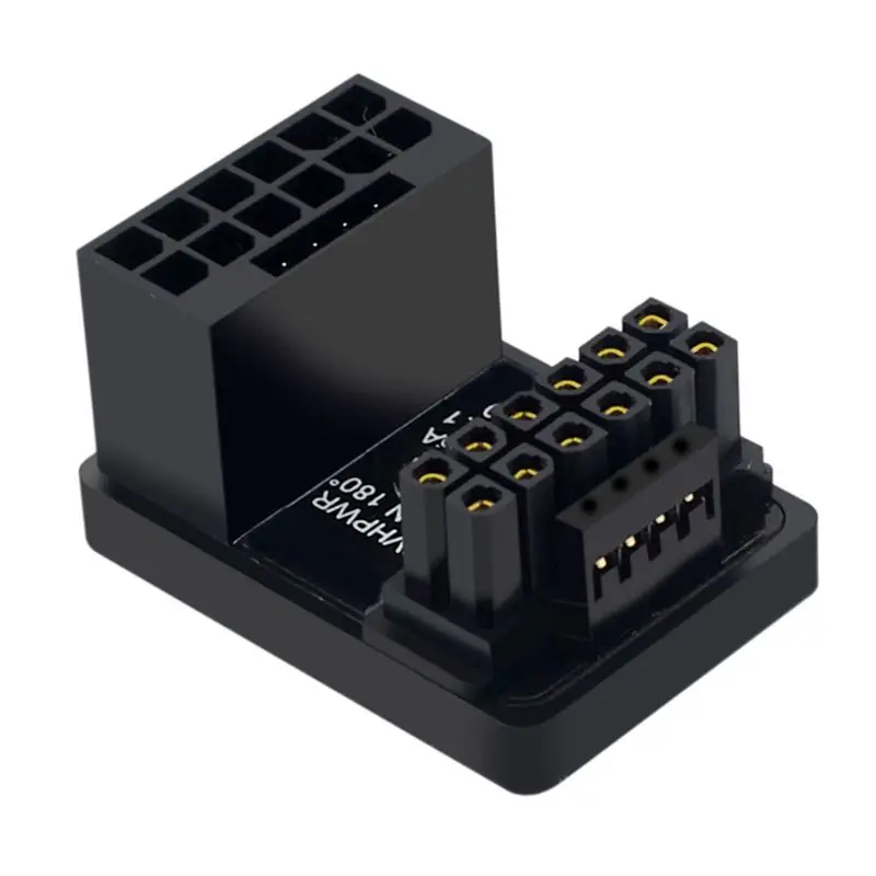A003 PCIE5.0 Graphics Card ATX3.0 Power Supply 12VHPWR 16 to 16P 600W Male to Female 180 Degree Adapter Connector Black