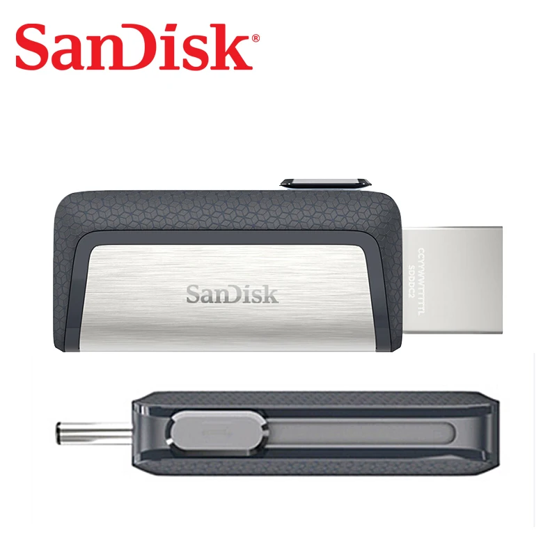 SanDisk USB 3.1 128GB SDDDC2 Extrema alta velocidade Tipo-C Dual OTG Flash Drive 64GB Pen Drives 16GB 150MB/S Computador 32GB negócio