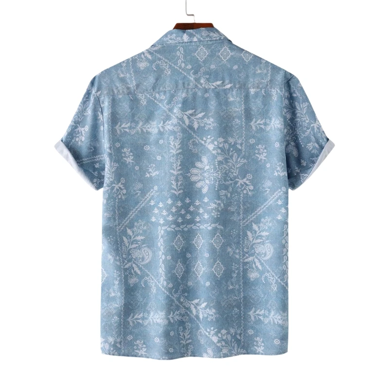 Luxury Original Men's Shirts and Blouses Plain Shirt Tiki Beach Man T-shirt Korean Popular Clothes Hawaiian Short Sleeve Mens