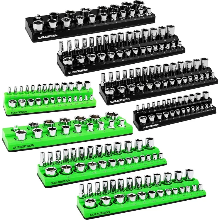 8PCS Magnetic Socket Organizer Set, Magnetic Socket Holder