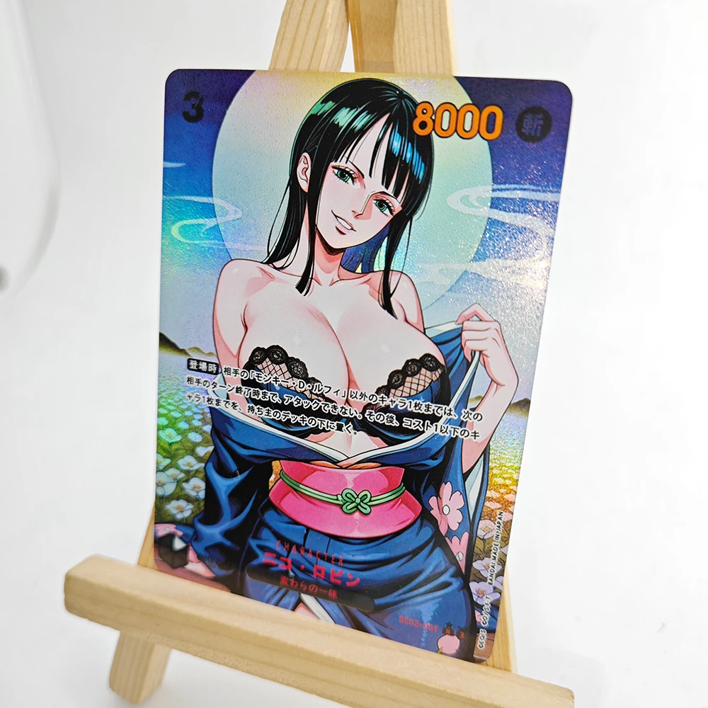 One Piece Collectible Cards Hancock Nami Robin Rebecca Yamato DIY 9PCS/SET Rainbow Glitter texture laser Anime boy holiday gifts