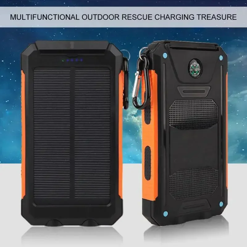 New 40000mAh External Battery Solar Power Bank Flashlight FAST Charging Portable Waterproof Powerbank For Smart Mobile Phone