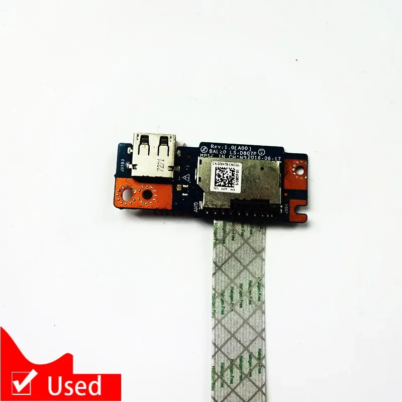 Used For DELL Inspiron 5567 5767 Series USB Board Card Reader Cable BAL20 LS-D807P F8K78 0F8K78 CN-0F8K78