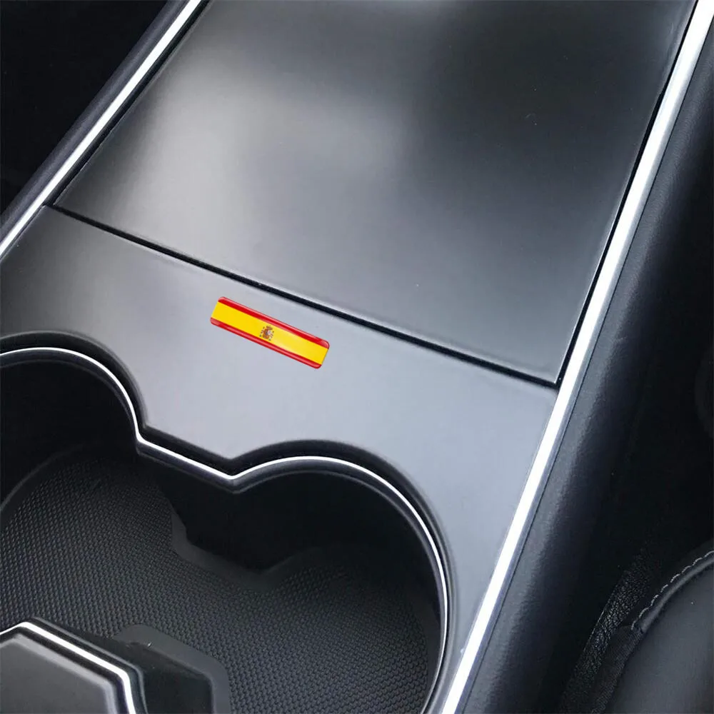 2 × ملصقات سيليكون مقببة ثلاثية الأبعاد شارات إسبانيا الوطنية إسبانيا العلم سيارة دراجة نارية خوذة