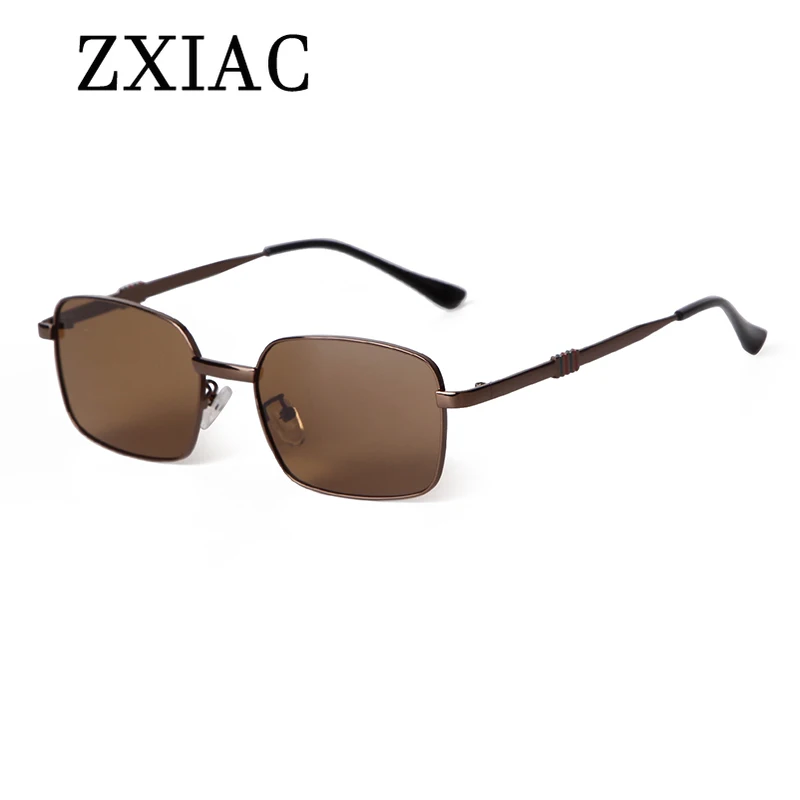 ZXIAC العصرية المعادن مستطيل الإطار النظارات الشمسية النساء Steampunk خمر رمادي عدسة نظارات شمسية للرجال نظارات ظلال Gafas دي سول