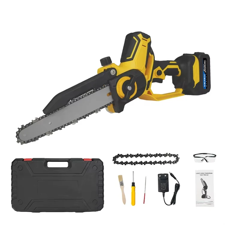 

Brushless Motor CS-D-0801 21V Lithium Battery 4000mAh Tree Braches Pruning Chain Saw 8 Inch Electric Cordless Chainsaw