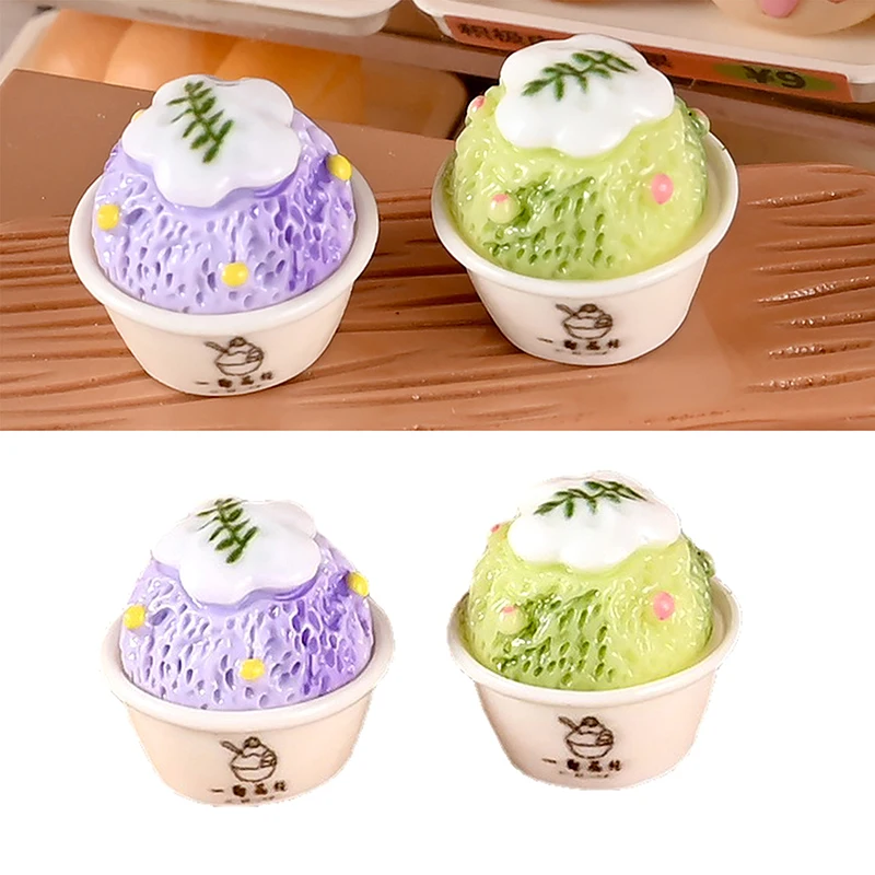 6 pçs/set casa de bonecas sorvete smoothie jam sorvete cone modelos em miniatura cozinha decoração para casa brinquedo comida crianças fingir jogar brinquedos-brinquedo