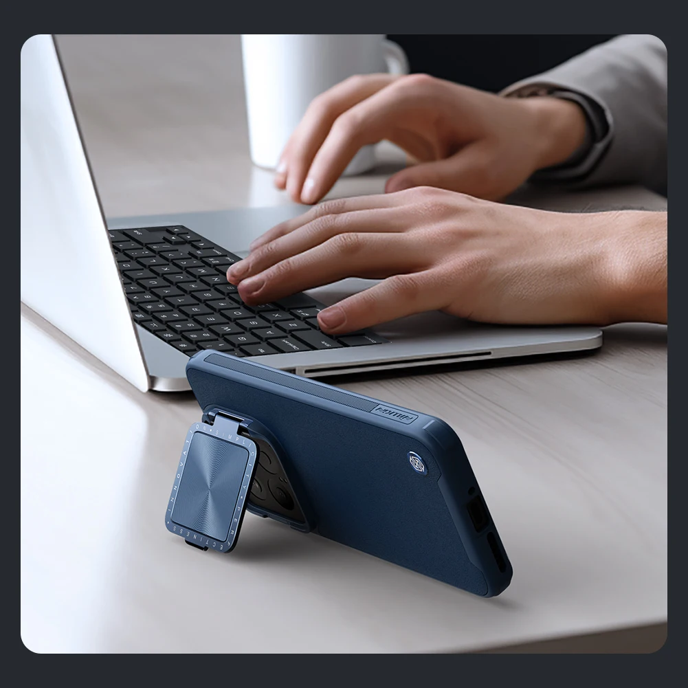 For Xiaomi Mi 14 / 14 Pro 5G Case Nillkin Camshield Prop Leather Case Camera Protector with Lens Stand Back Cover for Mi 14 Pro