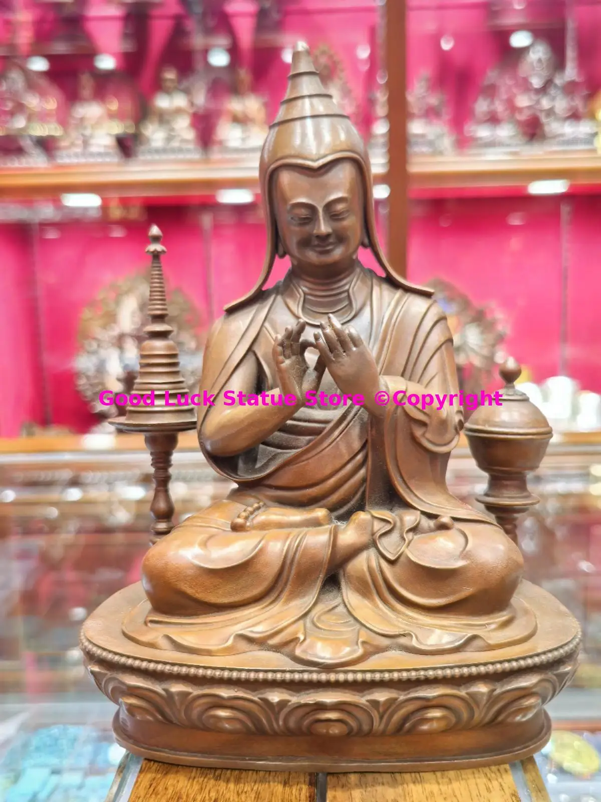 high quality Rare Buddha statue Atisa Aa ti sha tibet dpalmar me mdzad ye shes altar supplies HOME family temple worship 23cm - Image 2