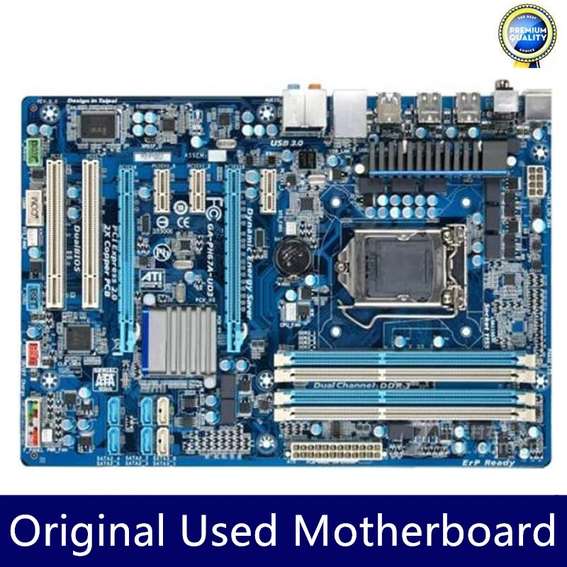 For Used GA-PH67A-UD3 PH67A-UD3 Motherboard Desktop LGA1155 H67 Socket LGA 1155 i3 i5 i7 DDR3 32GB Original Mainboard