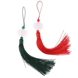 1 Pcs White jade lotus Fringe Trim Bookmark Silk Tassels Pendant DIY Sewing Curtains Accessories Clothes Bag Craft Supplies
