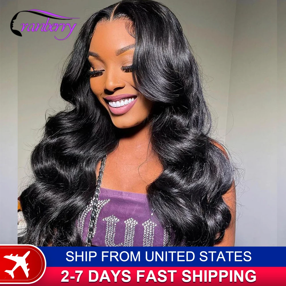 4x4 Transparent Lace Closure Human Hair Wigs Cranberry Hair Brazilian Human Hair Body Wave 4x4 Lace Closure Wig 180% Density