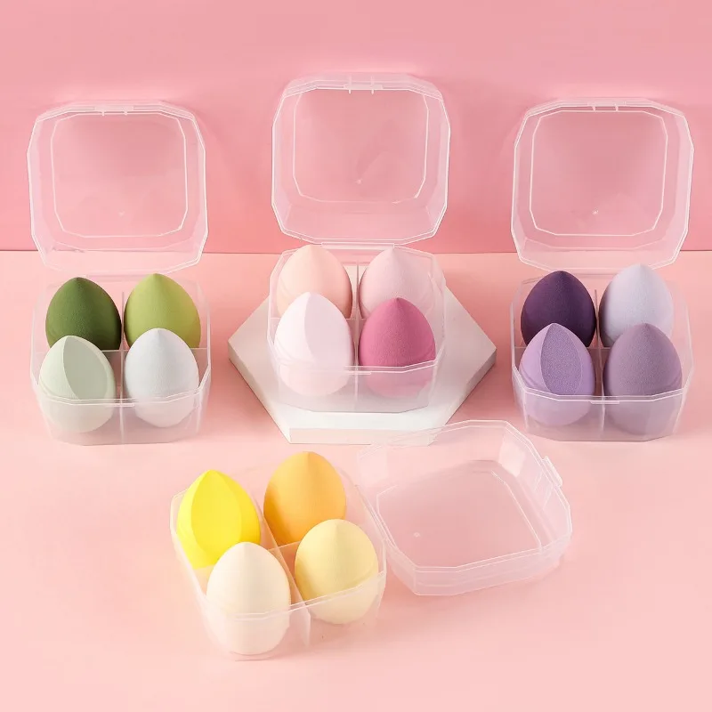 4PCS New Makeup Powder Puff Foundation Powder Sponge Beauty Tools Bevel Cut Makeup Sponge Makeup Accessories Both Wet and Dry