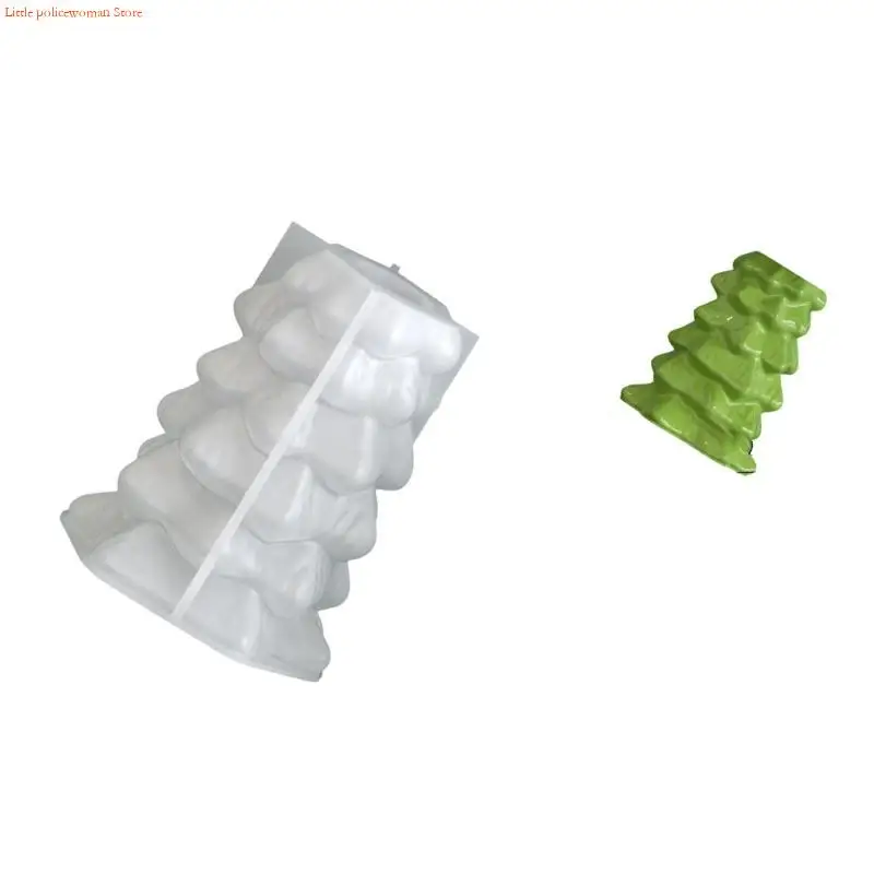 F92D قالب حامل شموع من السيليكون متعدد الاستخدام، تصميم شجرة عيد الميلاد، مجموعة أدوات يدوية من الراتنج #2