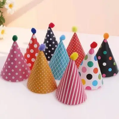 11Pcs Cake Birthday Party Hats Colorful Polka Dots Love Heart Crown One Size Fits Most Supplies Cake Hat