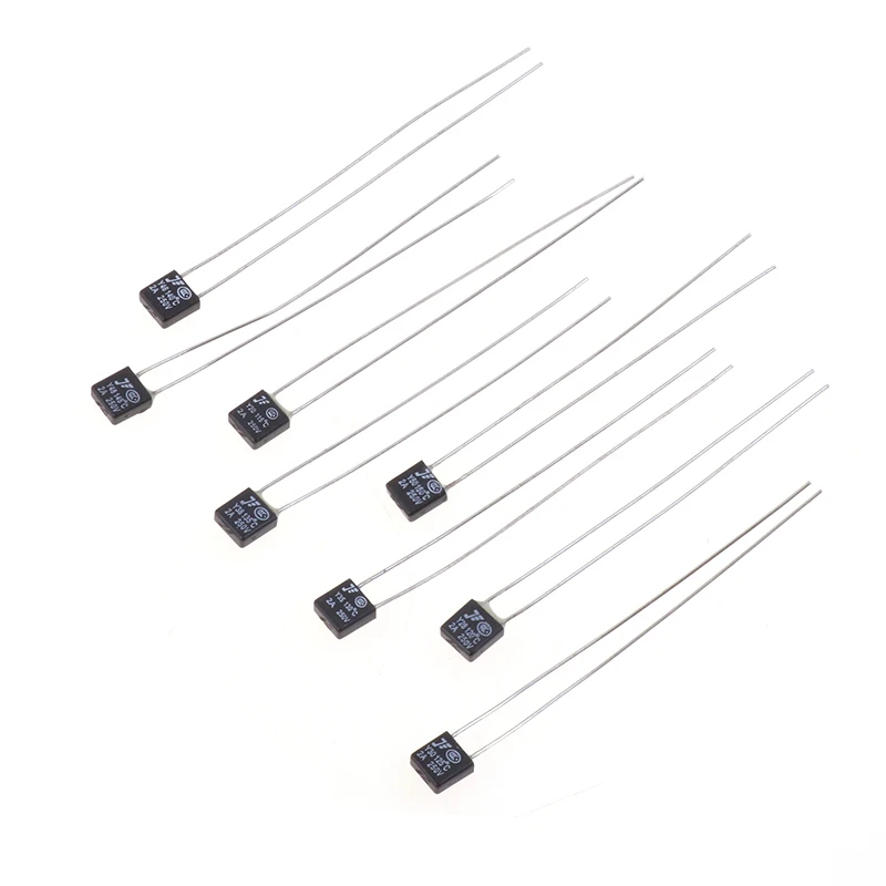 10Pcs Black Square Fan Motor 2A 250V Thermal Fuse LED Fues 115 120 125 130 135 140 145 150 Degree Temperature Switches