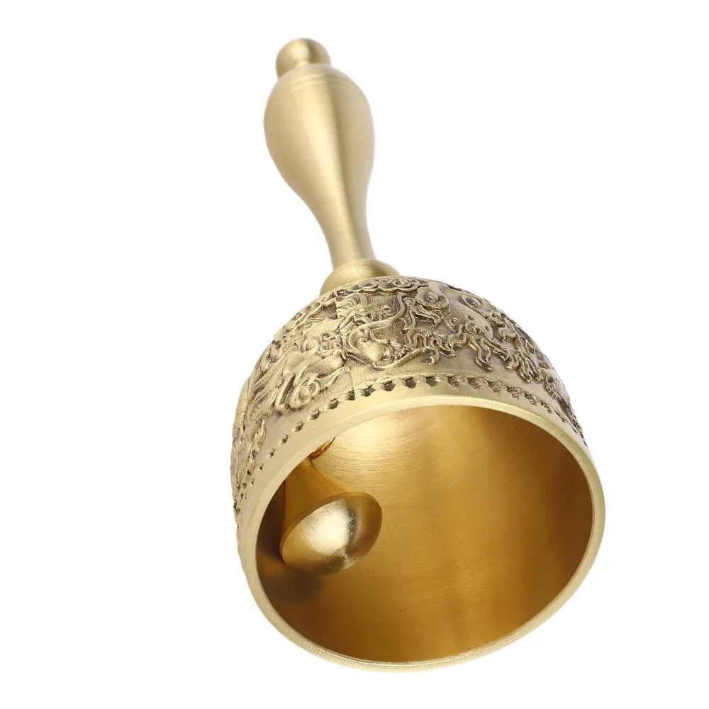 Call Bells Brass Hand Call Bell Carved Crisp Ring Service Bell Antique Wedding Bell For Restaurant